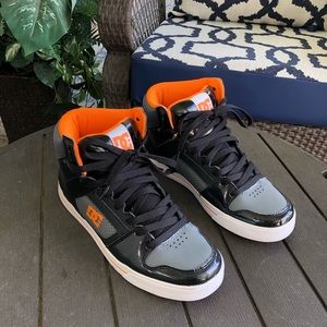 DC neon orange hightops